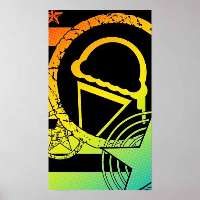 Affiche crème glacée punk dripz (Devant)