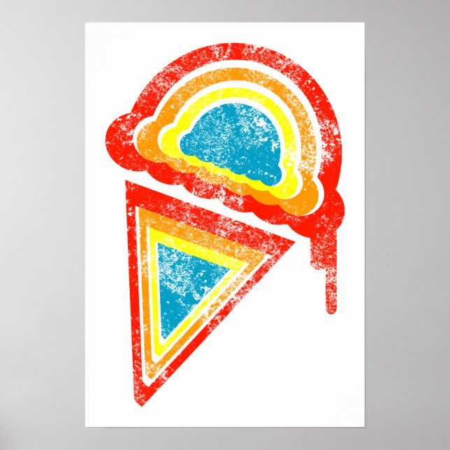 Affiche crème glacée rétro dripz (Devant)