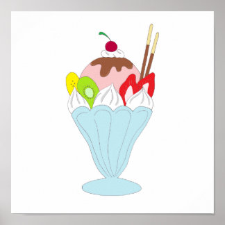 Affiche Crème glacée Sundae