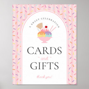Affiche Crème glacée Sundae Heres Scoop Cards & Cadeaux