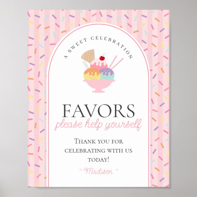 Affiche Crème glacée Sundae Heres the Scoop Sweet Faveurs  (Devant)