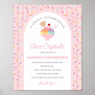 Affiche Crème glacée Sundae Swedae Un Anniversaire Temps C
