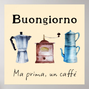 Affiche Crème moulée à café Moka italienne rétro