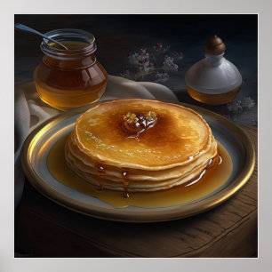 Affiche crêpes au four servies sur un étonnant plateau