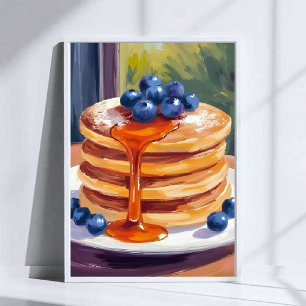 Affiche Crêpes aux myrtilles Peinture à l'huile