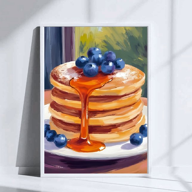 Affiche Crêpes aux myrtilles | Peinture à l'huile (Créateur téléchargé)