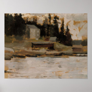 Affiche Crépuscule sur une côte tranquille - Estampe d'art