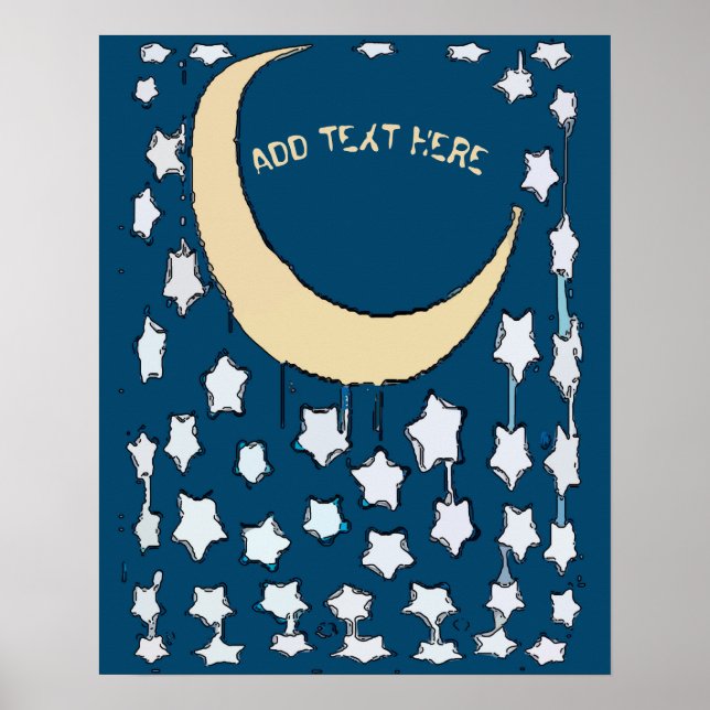 Affiche Crescent Moon & Stars, ajouter textPoster (Devant)