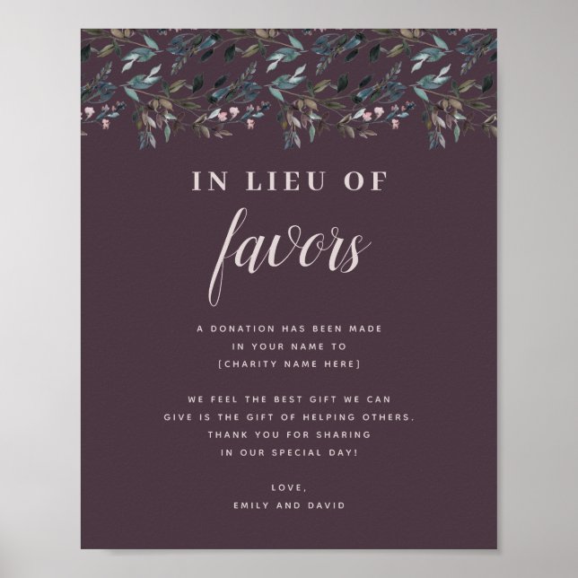 Affiche Crest jardin | Purple Mariage Donity Charity (Devant)