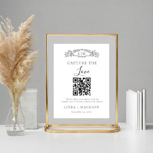 Affiche Crête botanique Capture amour code QR mariage Sign