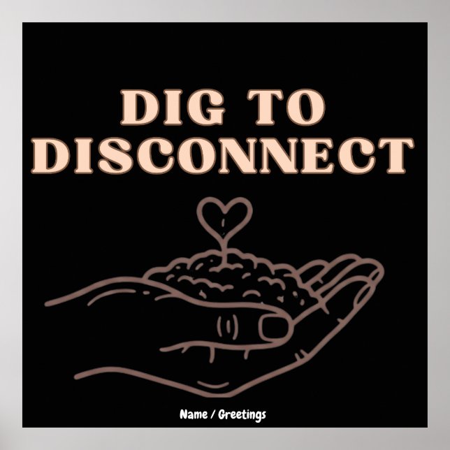 Affiche Creuser pour se déconnecter Jardin de pleine consc (Devant)