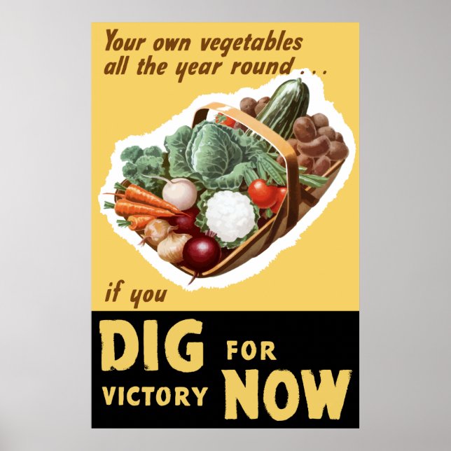 Affiche Creusez pour la Victoire Maintenant -- WW2 (Devant)