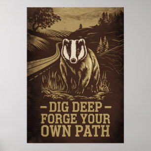 Affiche Creusez profondément, Forcez votre propre chemin -