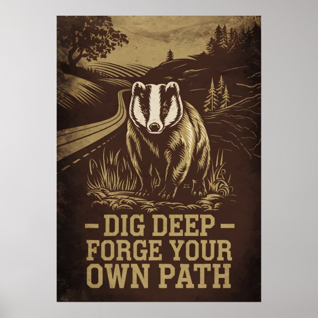 Affiche Creusez profondément, Forcez votre propre chemin - (Devant)