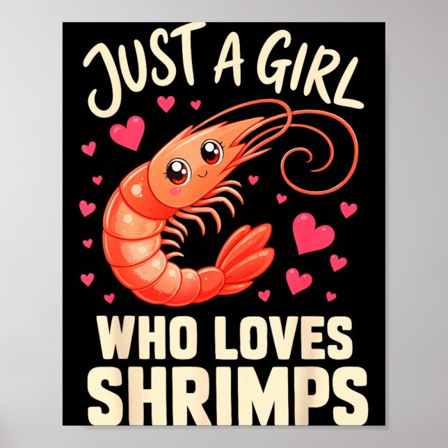 Affiche Crevettes cajun fruits de mer fille  (Devant)