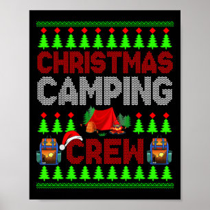 Affiche Crew Camping de Noël Chandail Père Noël Camper Cam