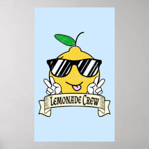 Affiche Crew de limonade - Kawaii Peace Main et lunettes d