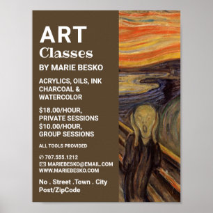 Affiche Cri D'Edvard Munch, Cours D'Art