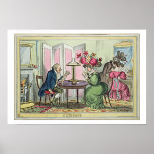 Affiche Cribbage, publié par Thomas McLean, Londres (colo