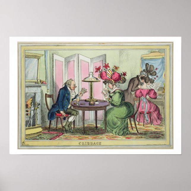 Affiche Cribbage, publié par Thomas McLean, Londres (colo (Devant)