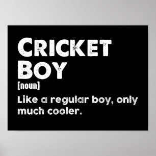 Affiche Cricket Boy Drôle Définition Cricket Lover