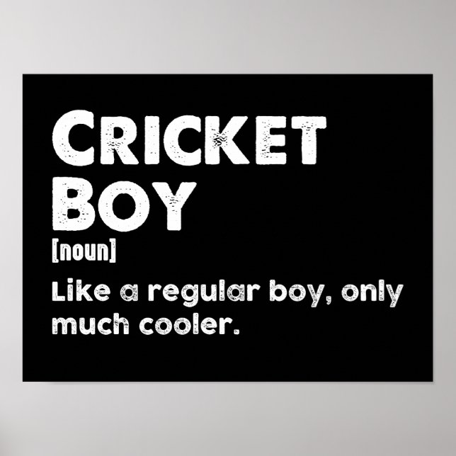 Affiche Cricket Boy Drôle Définition Cricket Lover (Devant)