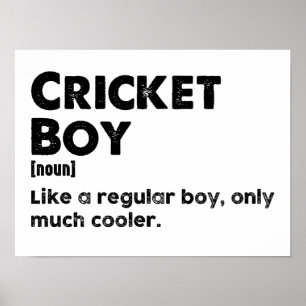 Affiche Cricket Boy Funny Dictionnaire Définition