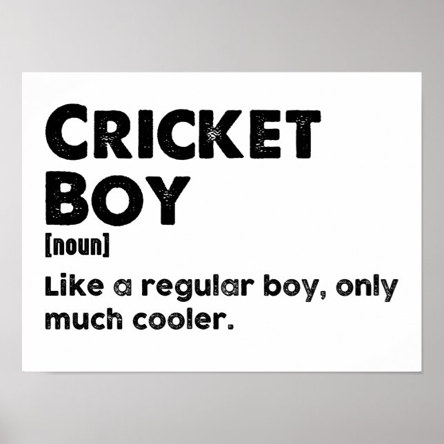 Affiche Cricket Boy Funny Dictionnaire Définition (Devant)