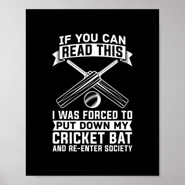 Affiche Cricket - Cricketer Club Player Tsman Bowler Crick (Devant)