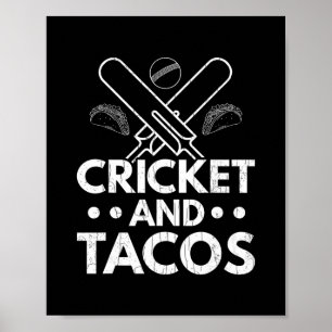 Affiche Cricket Et Tacos Drôle De Joueur Entraîneur De Spo