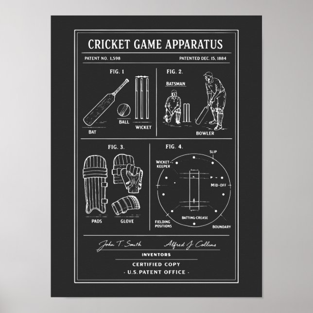 Affiche Cricket Game blueprint (Devant)
