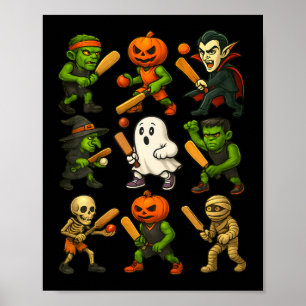 Affiche Cricket Halloween Fantôme Vampire Squelette Costum