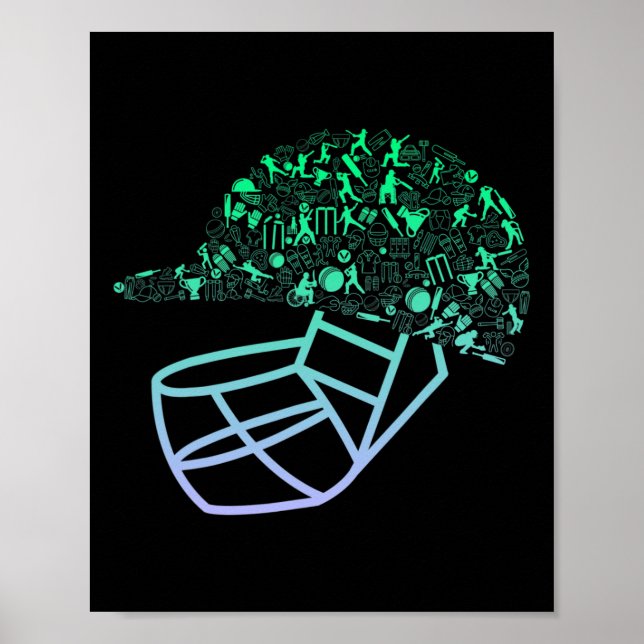 Affiche Cricket Helmet For Cricketer Boys Cricket  (Devant)