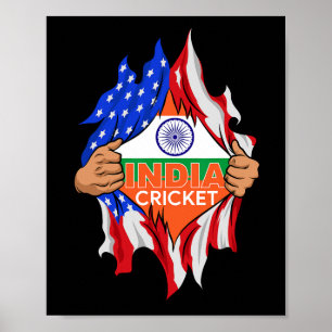 Affiche Cricket Inde Parfait Pour Les Fans de Cricket Indi