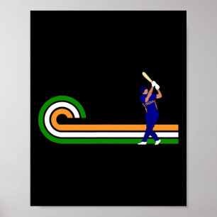 Affiche Cricket Inde pour les joueurs de cricket et les jo