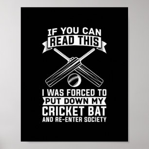 Affiche Cricket - Joueur de cricket Club Tsman Bowler Cric