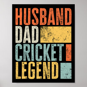 Affiche Cricket Masculin Papa Légendaire Incroyable Meille