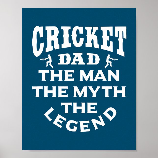 Affiche Cricket Papa Homme Le Mythe La Légende Cricket (Devant)