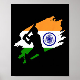 Affiche Cricket Patriotique Inde Maillot de Sport Cadeau F