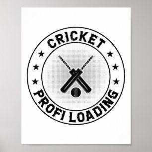Affiche Cricket Professionnel Chargement - Joueur de crick