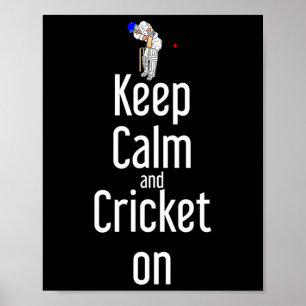 Affiche Cricket T Ll Tsman Gardez Votre Calme Et Jouez Au
