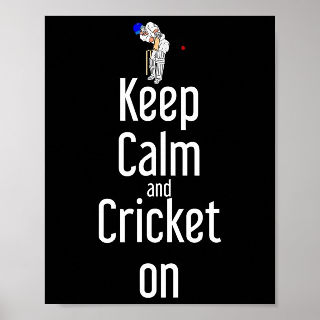 Affiche Cricket T Ll Tsman Keep Calm And Cricket On  (Devant)
