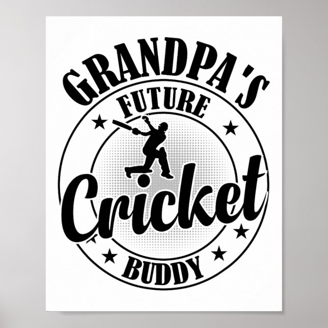 Affiche Cricketing Cricket Player - Grandpa's Future Crick (Devant)