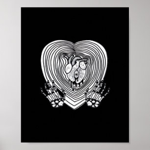 Affiche Crier Coeur classique - Squelette Mains Coeur