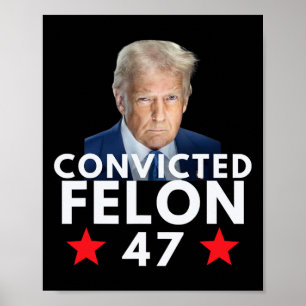Affiche Criminel Condamné 47 Président 2025 Anti Trump Cri