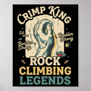 Affiche Crimp King Rock Climbing Legends Boulder