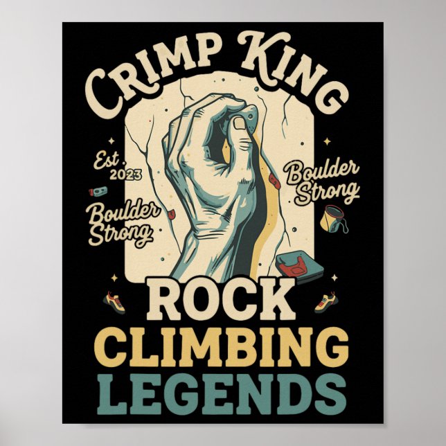 Affiche Crimp King Rock Climbing Legends Boulder  (Devant)