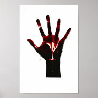 Affiche Crimson Flow – Expression graphique de la main