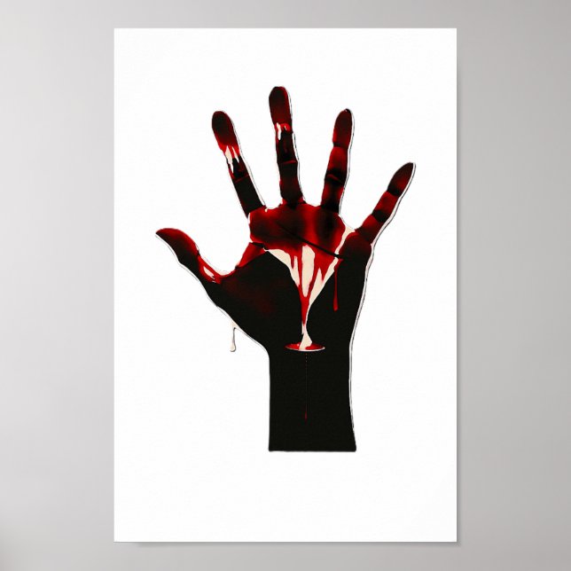 Affiche Crimson Flow – Expression graphique de la main (Devant)