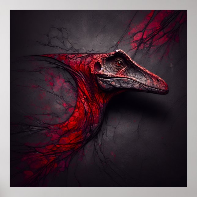 Affiche Crimson Fossil Ouapproché - génie de l'IA (Devant)